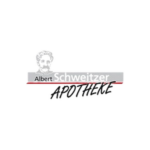 Albert Apotheke Logo mit Porträt, Namensband und handschriftlichem Schriftzug