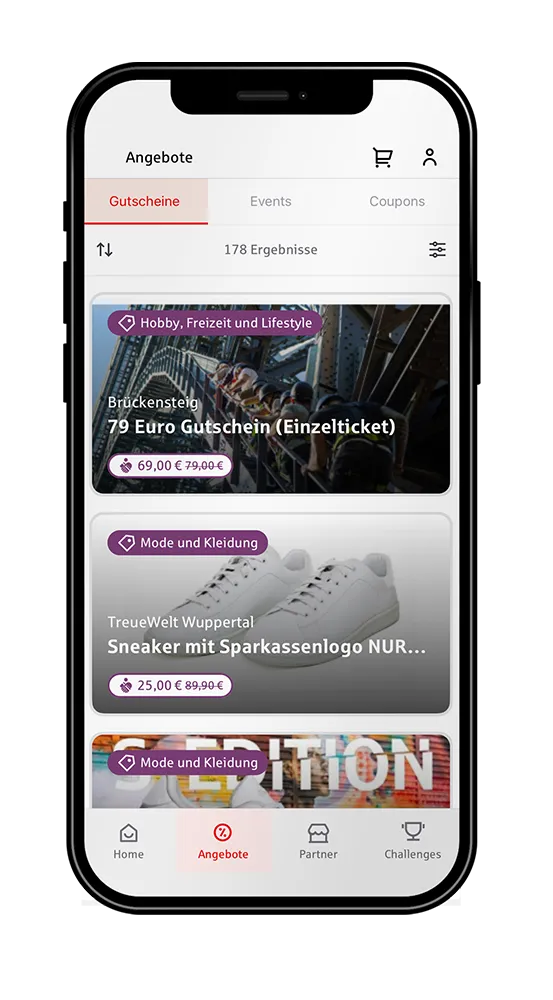 Angebote-App mit Gutscheinen, Coupons und Rabatten auf dem Smartphone.