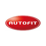AUTOFIT Logo in weißer Schrift auf rotem Oval mit weißem Rand