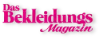 Magentafarbenes Mode-Magazin-Logo auf schwarzem Hintergrund.