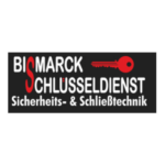 Bismarck Schlüsseldienst Logo für Sicherheits- und Schließtechnik mit rotem Schlüssel