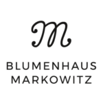 Logo von Blumenhaus Markowitz mit stilisiertem M für elegante Floristik.
