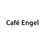 Minimalistisches Café Engel Logo in schwarzer Schrift auf weißem Hintergrund