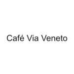 Café Via Veneto Logo in heller Schrift auf schwarzem Hintergrund