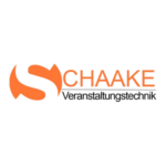 Chaake Veranstaltungstechnik Logo in Orange mit modernem Symbol