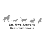 Logo der Kleintierpraxis Dr. Uwe Jaespers mit Hund, Katze, Kaninchen und Vogel