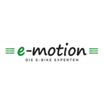 e-motion Logo der E-Bike Experten in Grün und Schwarz