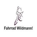 Logo von Fahrrad Wildmann mit dynamisch skizziertem Radfahrer