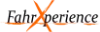 FahrXperience Fahrschule Logo in Orange-Schwarz mit dynamischen Streifen und geometrischen Formen