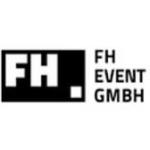 Schwarz-weißes Logo der FH Event GmbH mit FH-Monogramm