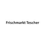 Frischmarkt Tescher Logo in Schwarz-Weiß für lokalen Lebensmittelmarkt