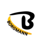 Gelbe Banane mit schwarzem Borg Manni Schriftzug als Logo