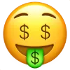 Emoji mit Geld im Mund