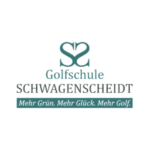 Logo der Golfschule Schwagenscheidt mit grünem Emblem und Slogan