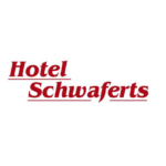 Logo Hotel Schwaferts in roter Serifenschrift auf weißem Hintergrund
