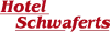 Minimalistisches rotes Logo von Hotel Schwaferts auf weißem Hintergrund