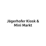 Schild von Jägerhofer Kiosk & Mini Markt, schwarz-weiß