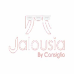 Jalousia Logo für elegante Vorhänge und Wohntextilien in zartem Rosa