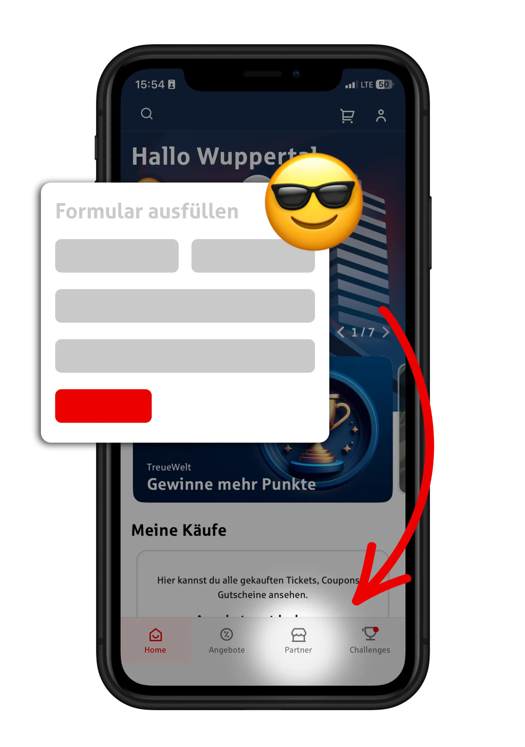 Grafik Partner Werben mit Emoji und Kontaktformular