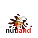 Schoko-Erdbeer-Logo mit süßem Maskottchen und Schokoladensplash