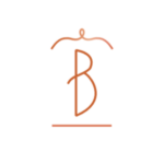 Terrakottafarbenes B-Monogramm-Logo mit handgezeichneter, minimalistischer Linienführung