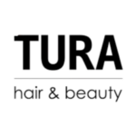 TURA Haar & Kosmetik Logo in schwarzer, minimalistischer Typografie