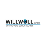Logo der Willwoll GmbH für Orthopädie-Schuhtechnik mit blauem Fußsymbol