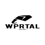 WPRTAL Logo in Schwarz-Weiß mit gefaltetem Portal-Icon