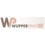 Wupperprint3D Logo mit braun-rosa WP-Monogramm und modernem Schriftzug